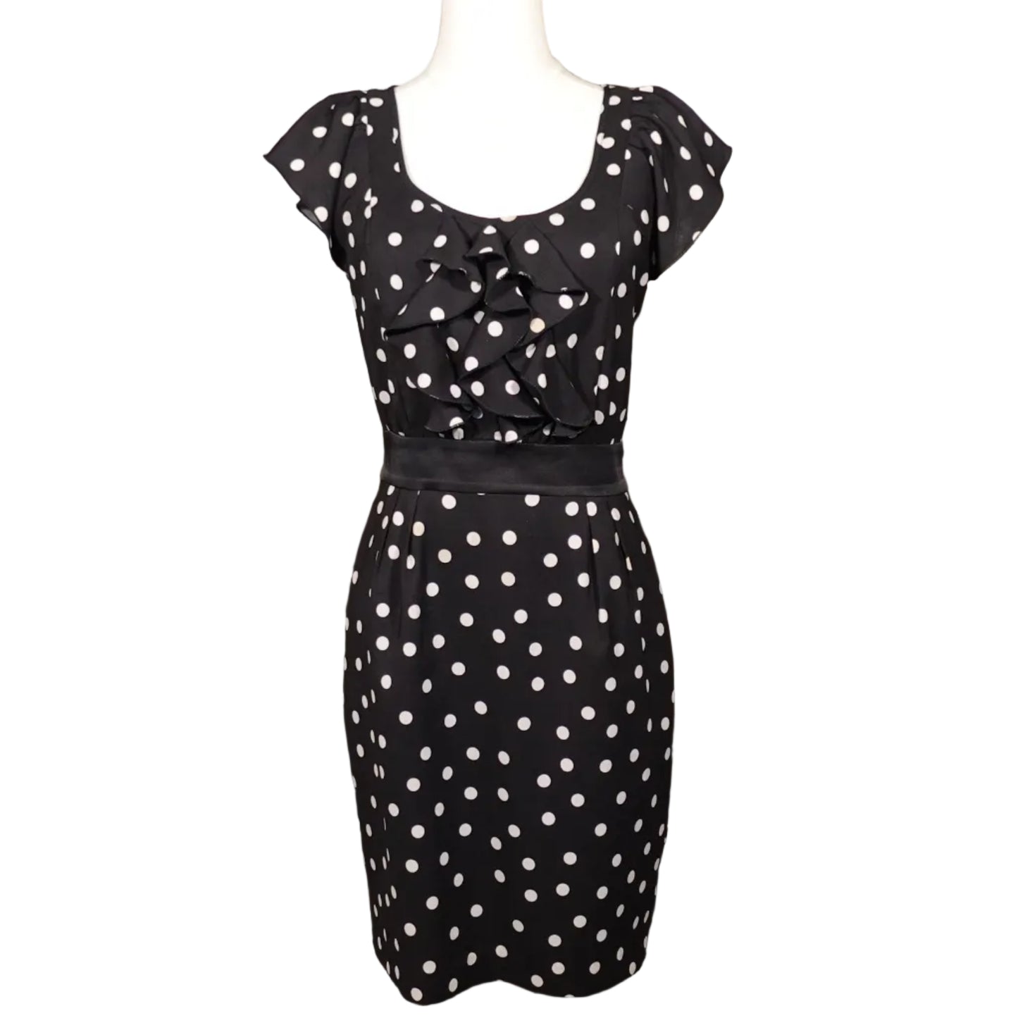 Express Black and White Polka Dot Dress-2