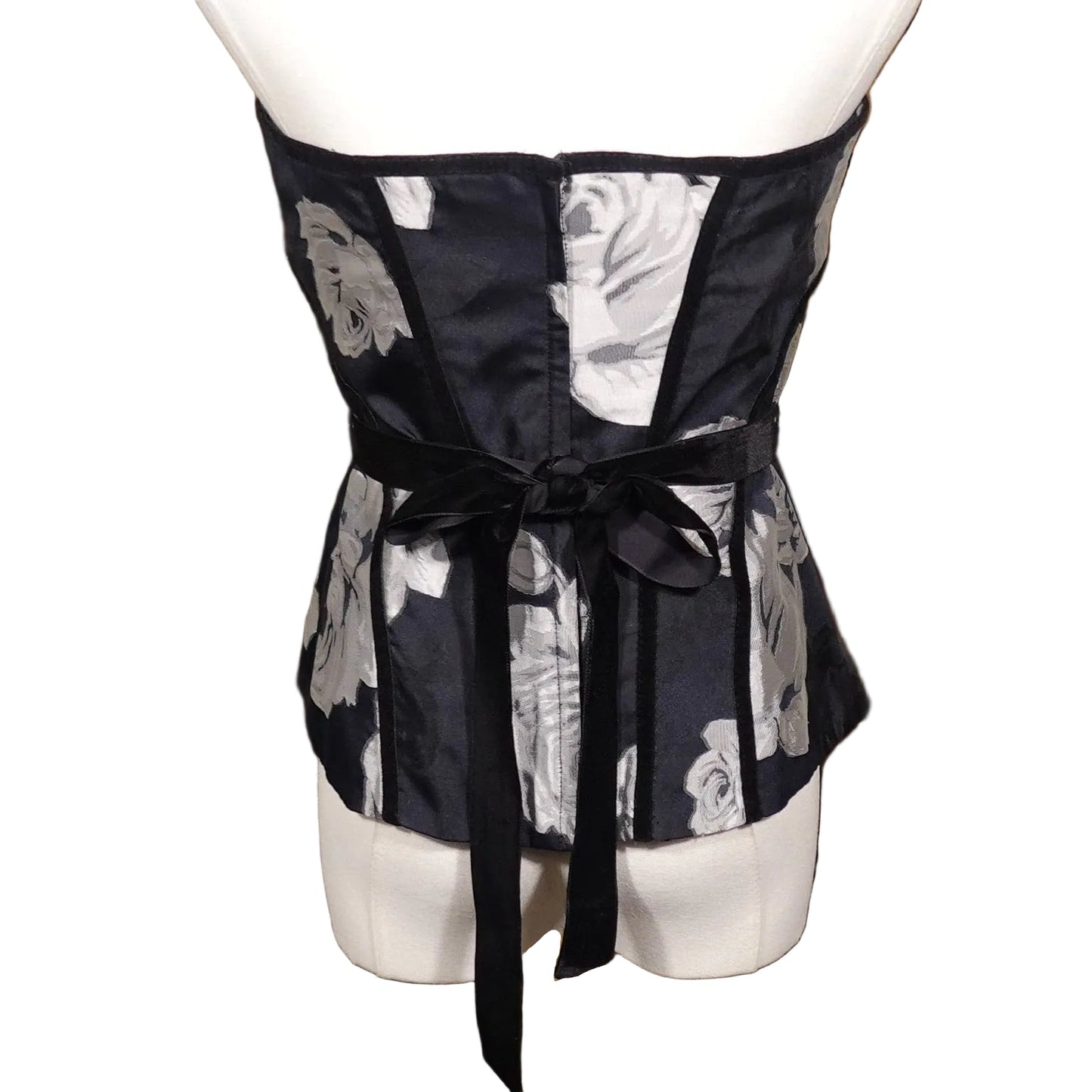 White House Black Market Silver Bloom Corset Top (4)