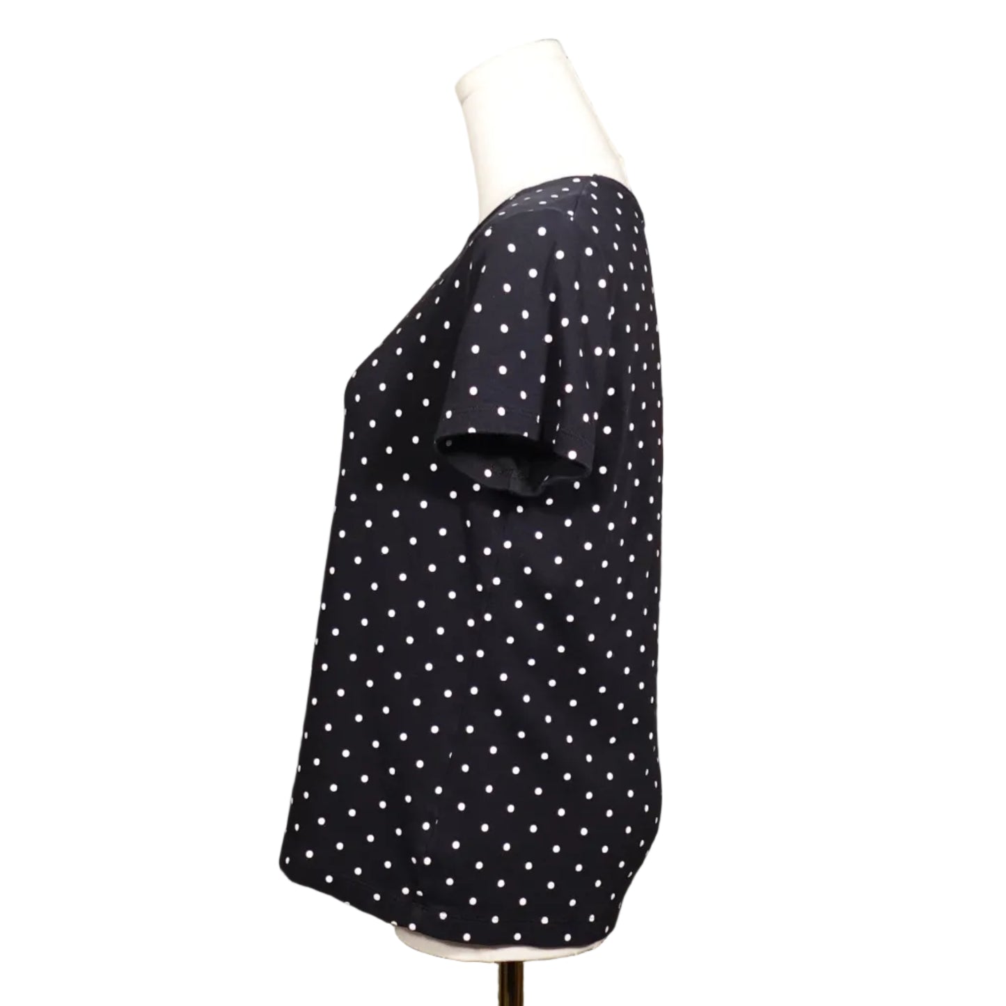 Classic Black + White Polka Dot Tee-M