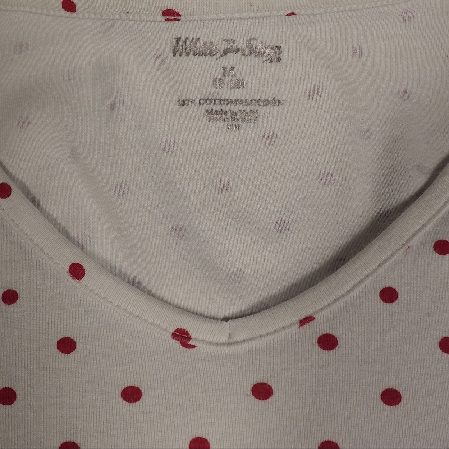 Vintage White + Red Polka Dot Tee