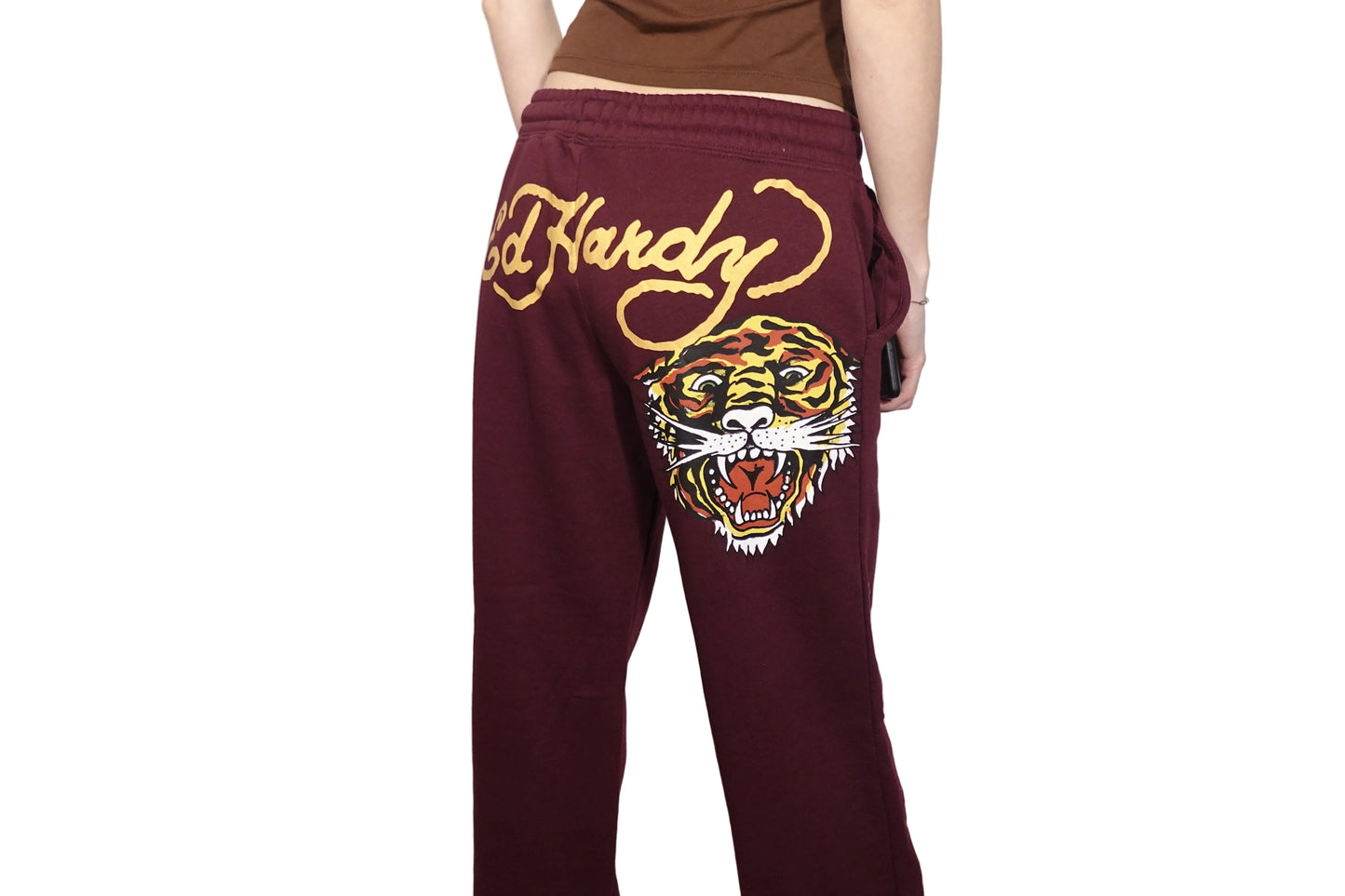 Ed Hardy Burgundy Tiger Sweatpants