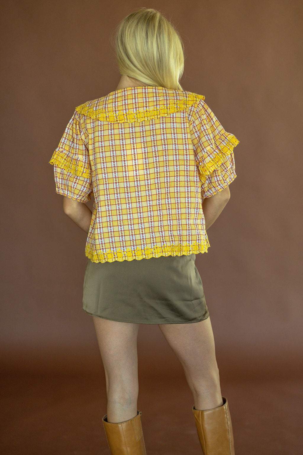 Honey Harvest Plaid Top