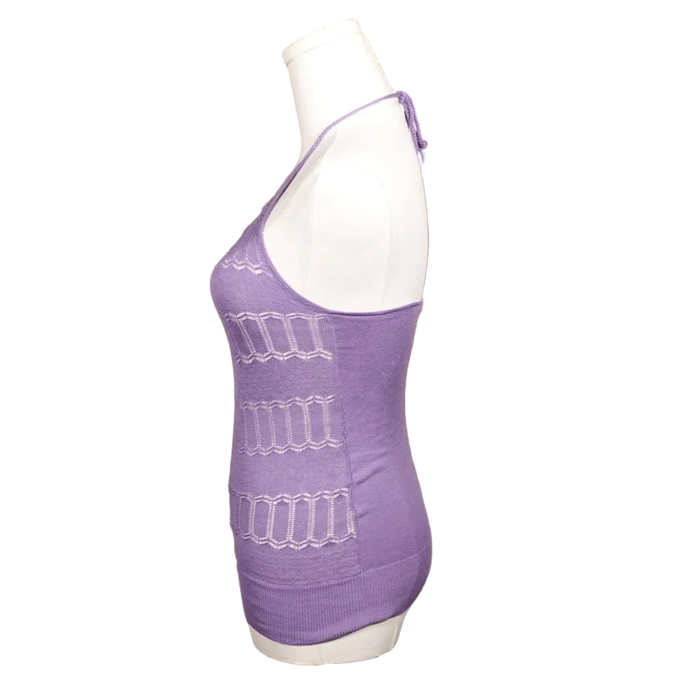 Lavender Lace Knit Halter Top-S