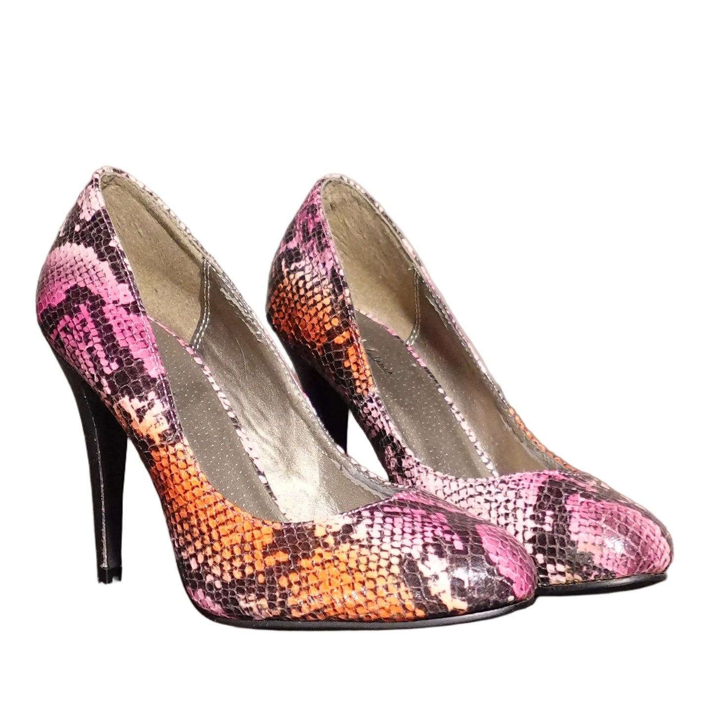 Pink&Orange Snakeskin Stiletto Heels by Michael Antonio-9