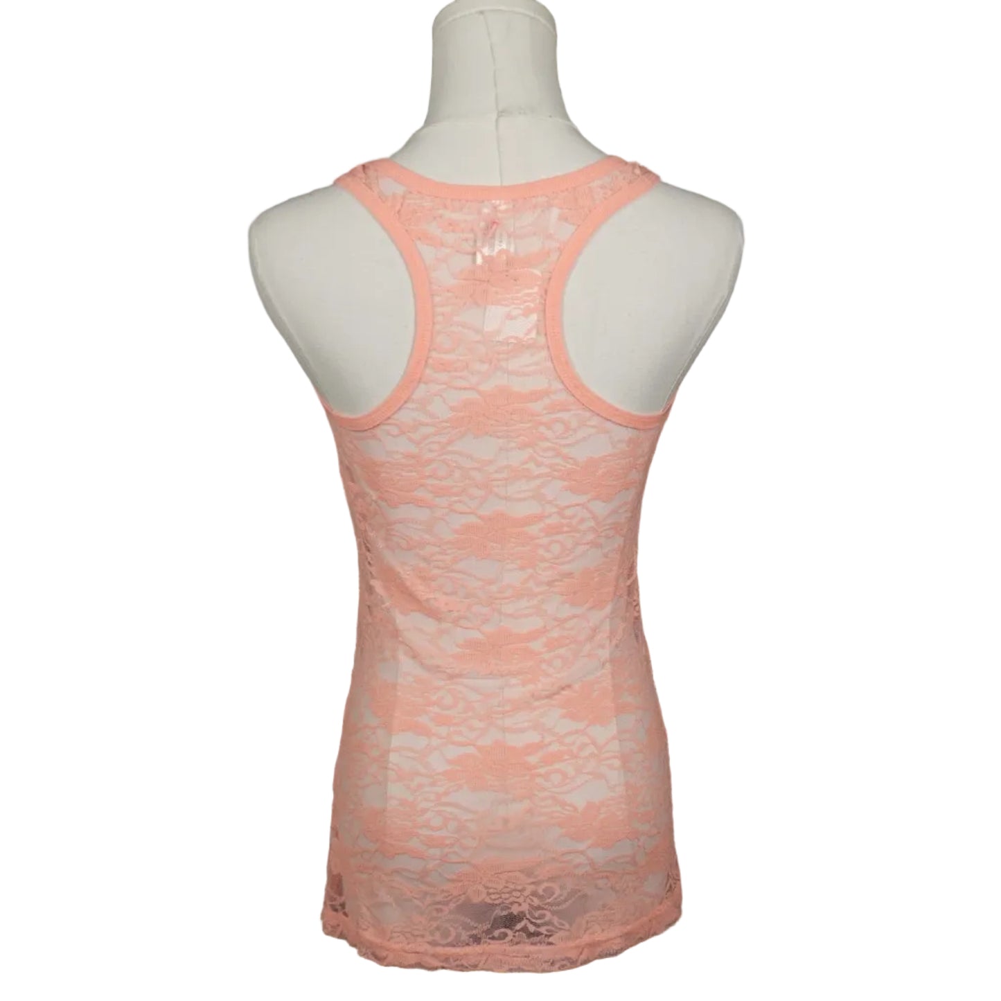 Coral Lace Racerback Tank Top-M