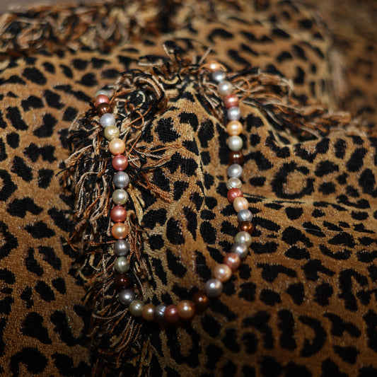 Vintage Pastel Pearl Necklace