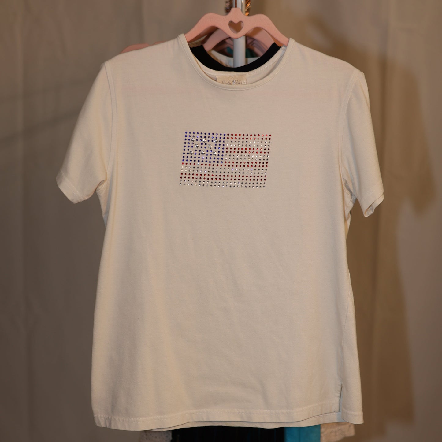Vintage Sequins American Flag Tee