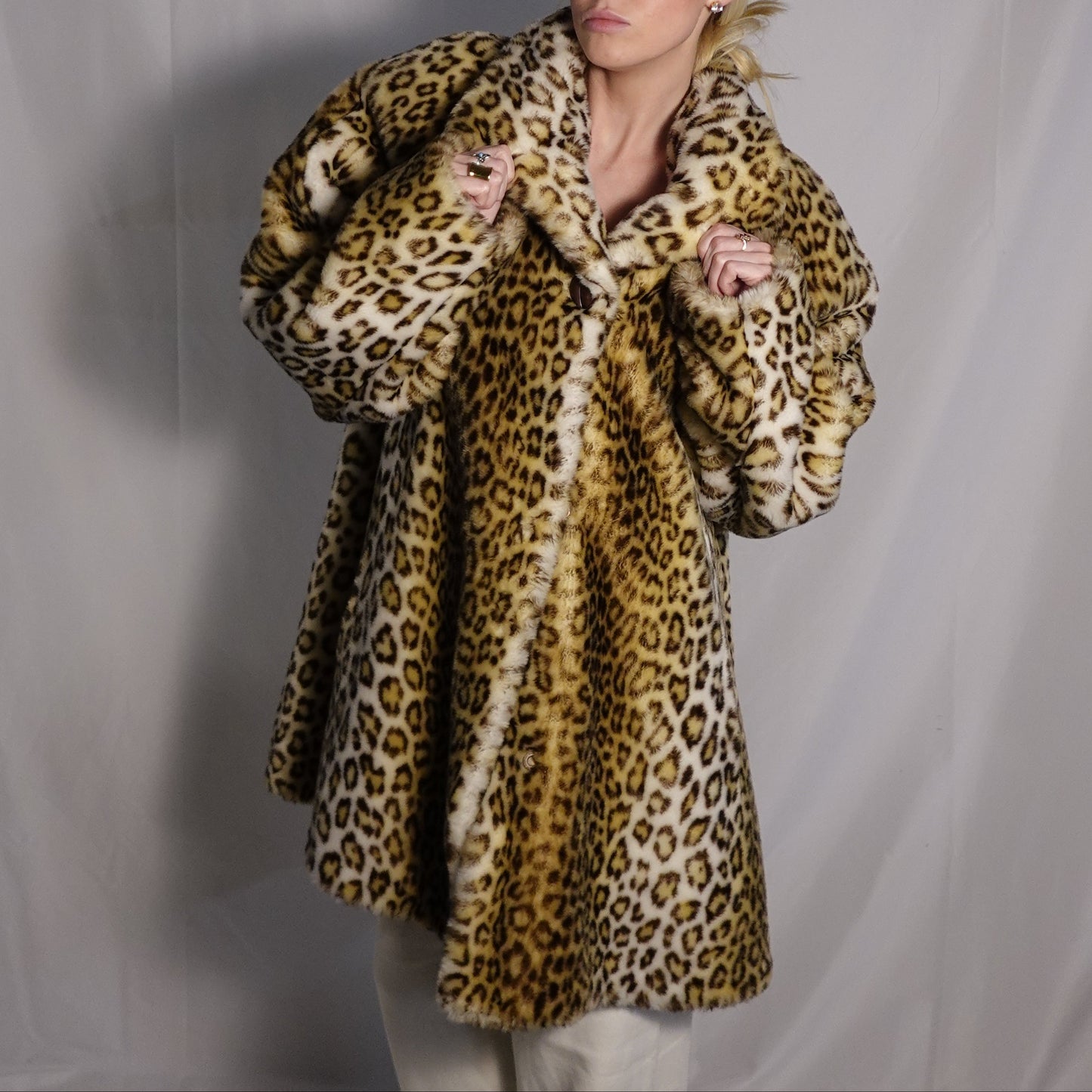 Hilmoor New York x Tissavel France Leopard Faux Fur Coat