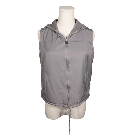Esprit Vintage Gray Hooded Fleece Vest-S