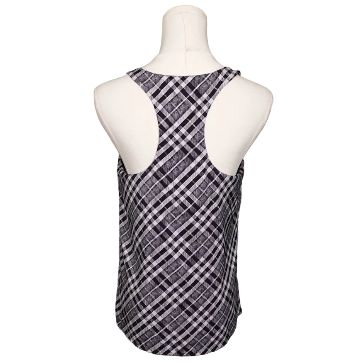 Express Black & White Plaid Racerback Tank (XS)