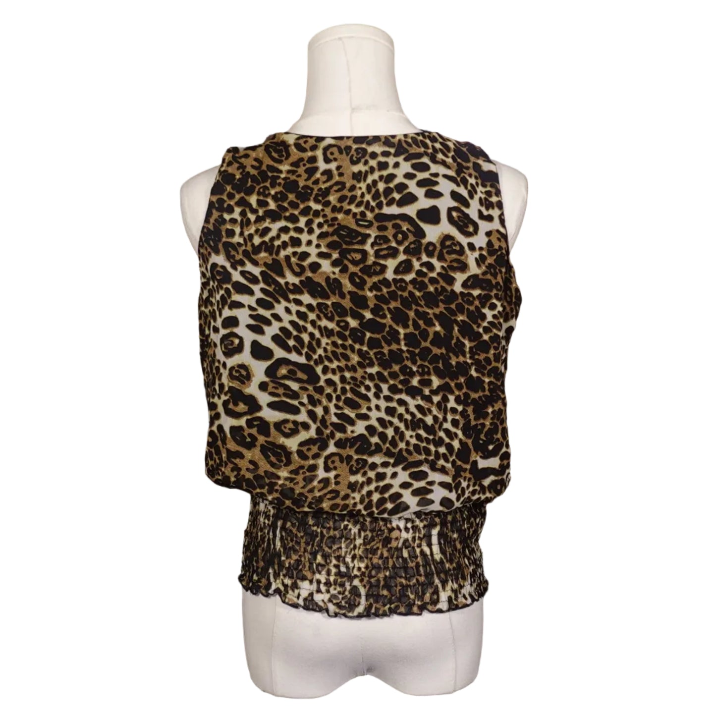 Leopard Luxe Smocked Tank-M
