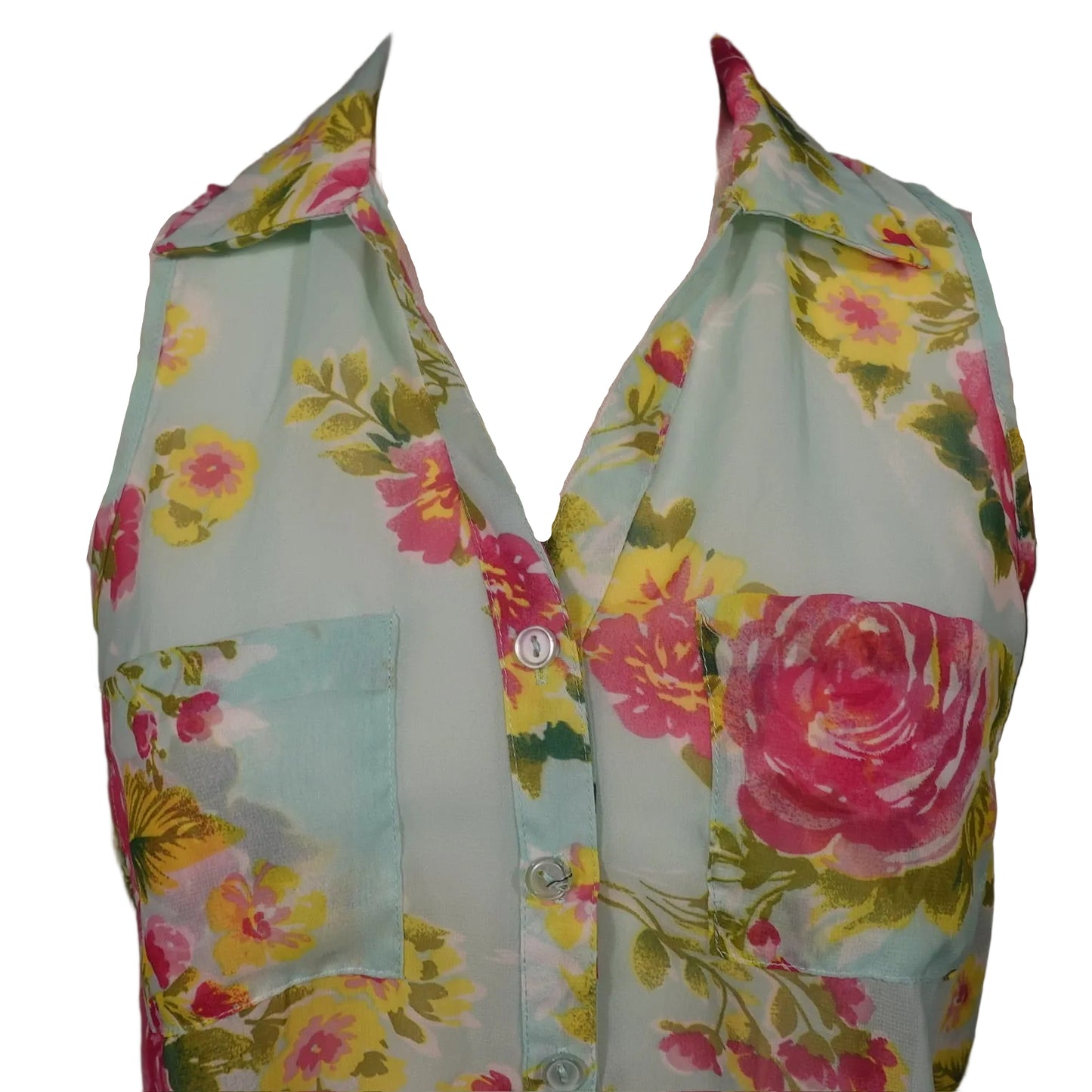 Sweet Tea Garden Chiffon Blouse-XS