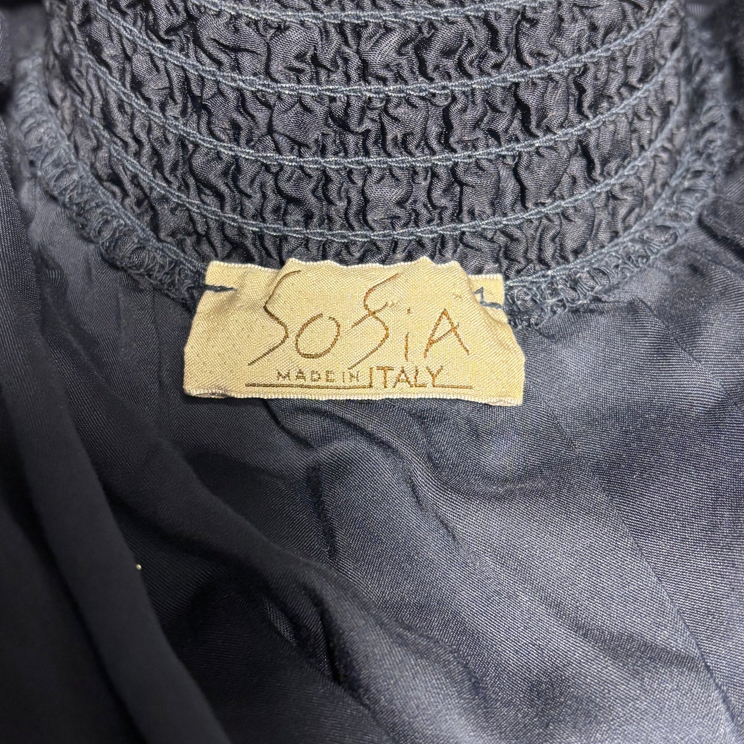 Navy Smocked Strapless Bubble Top