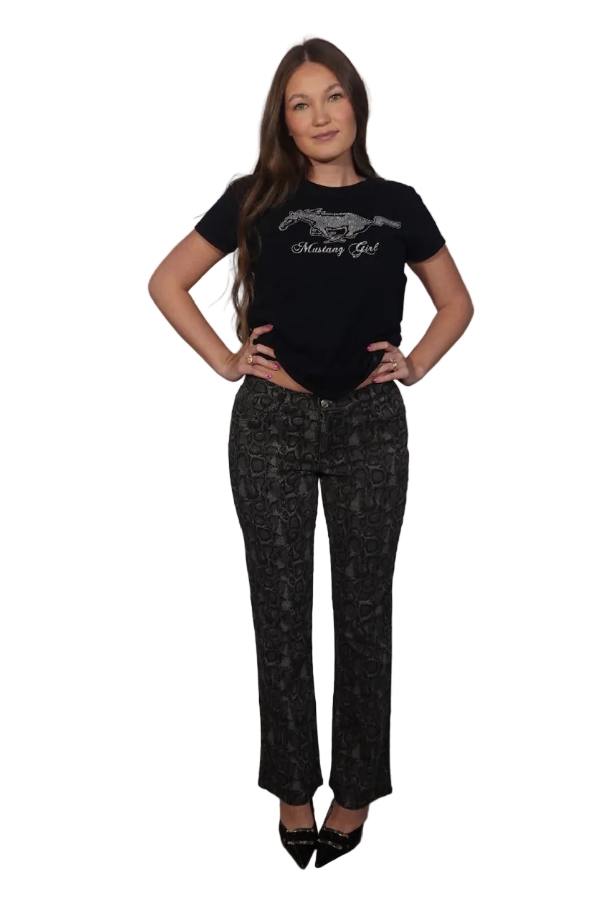Paris Blues Snake Print Straight-Leg Jeans (9)