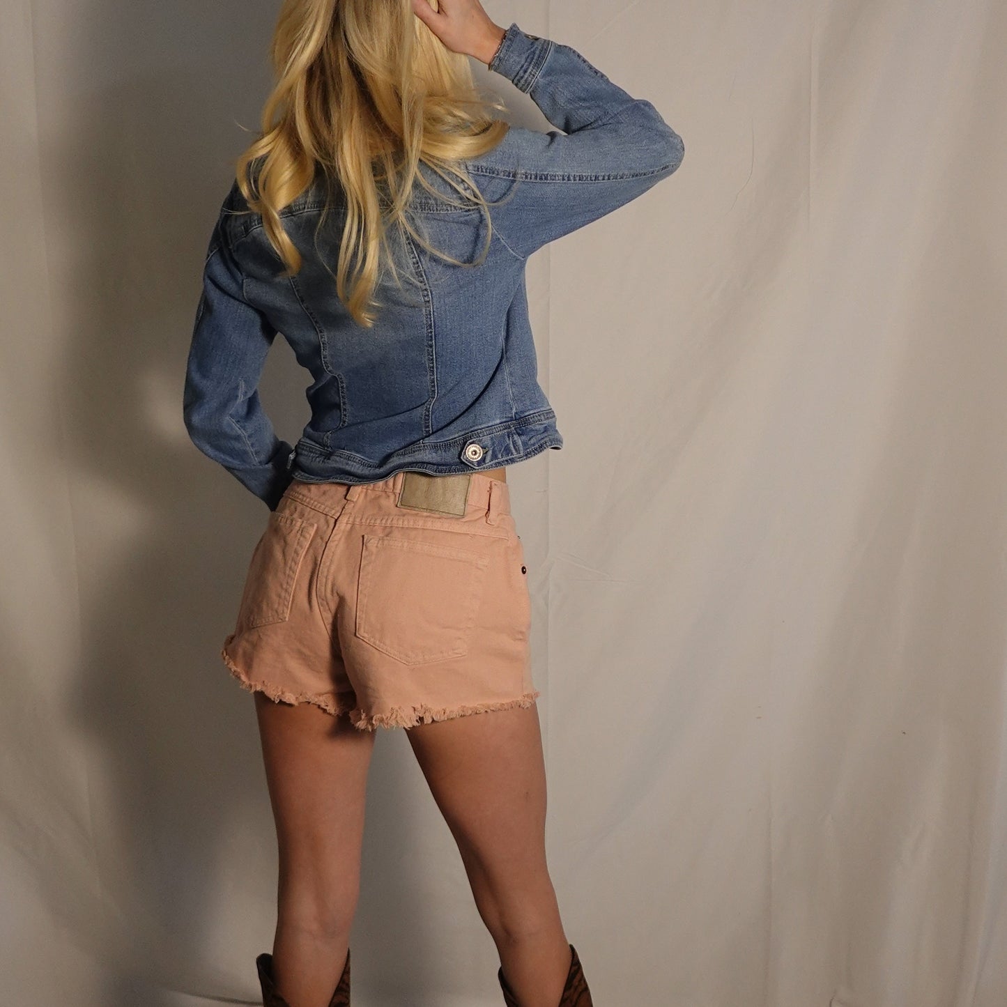 Mini Salmon Jean Shorts