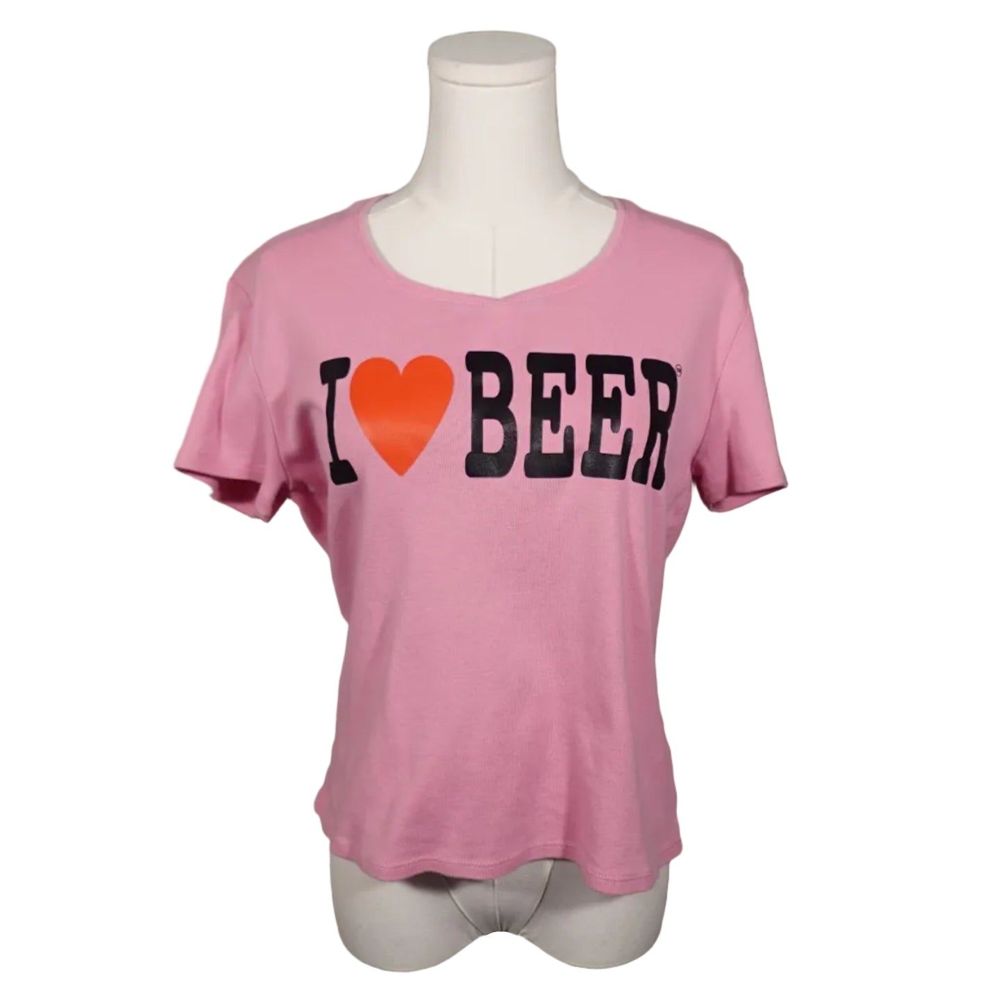 “I ❤️ BEER” Vintage Pink Baby Tee