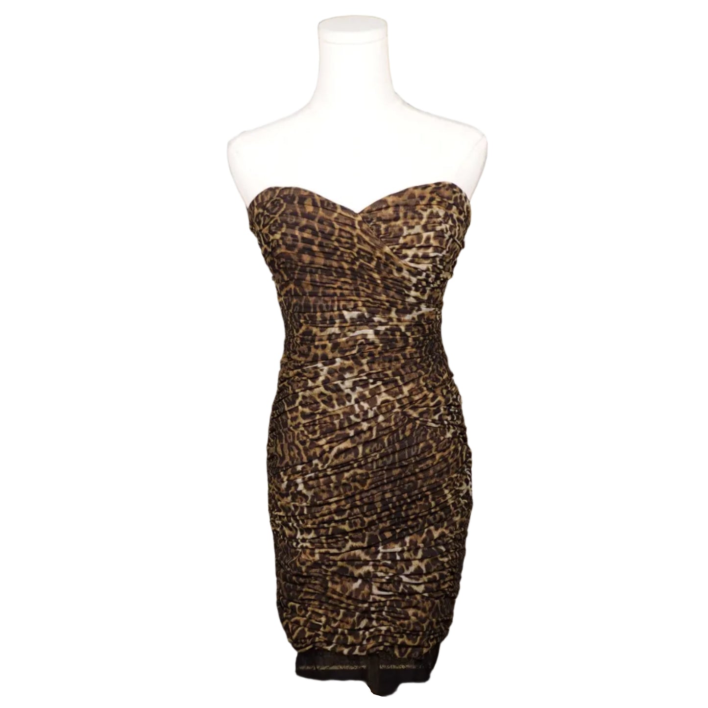 BCBGMAXAZRIA Leopard Luxe Strapless Midi-6