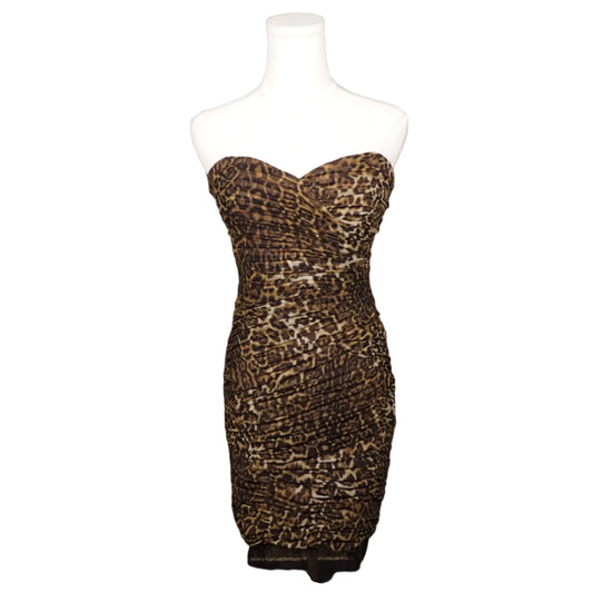 BCBGMAXAZRIA Leopard Luxe Strapless Midi-6