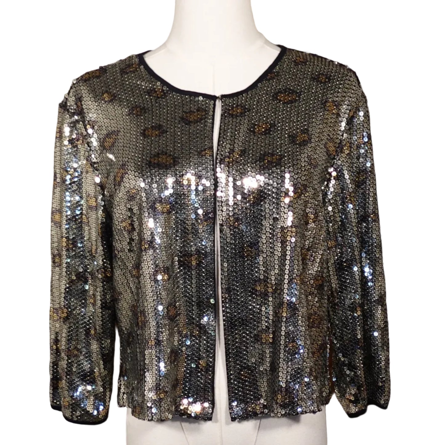 Silver Sequin Leopard Jacket (M)