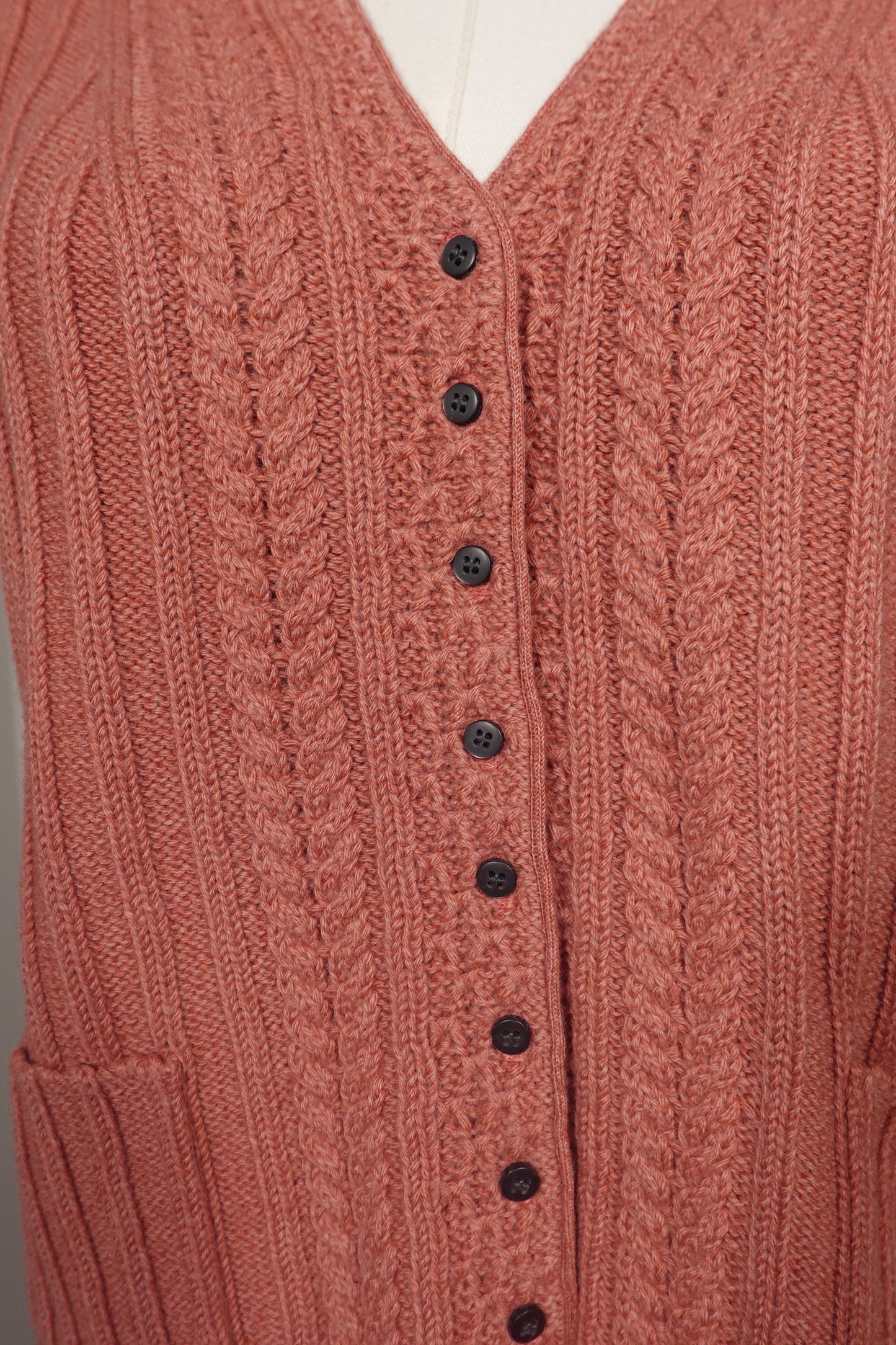 Jones New York Country Vintage Pink Knit Sweater Vest (L)