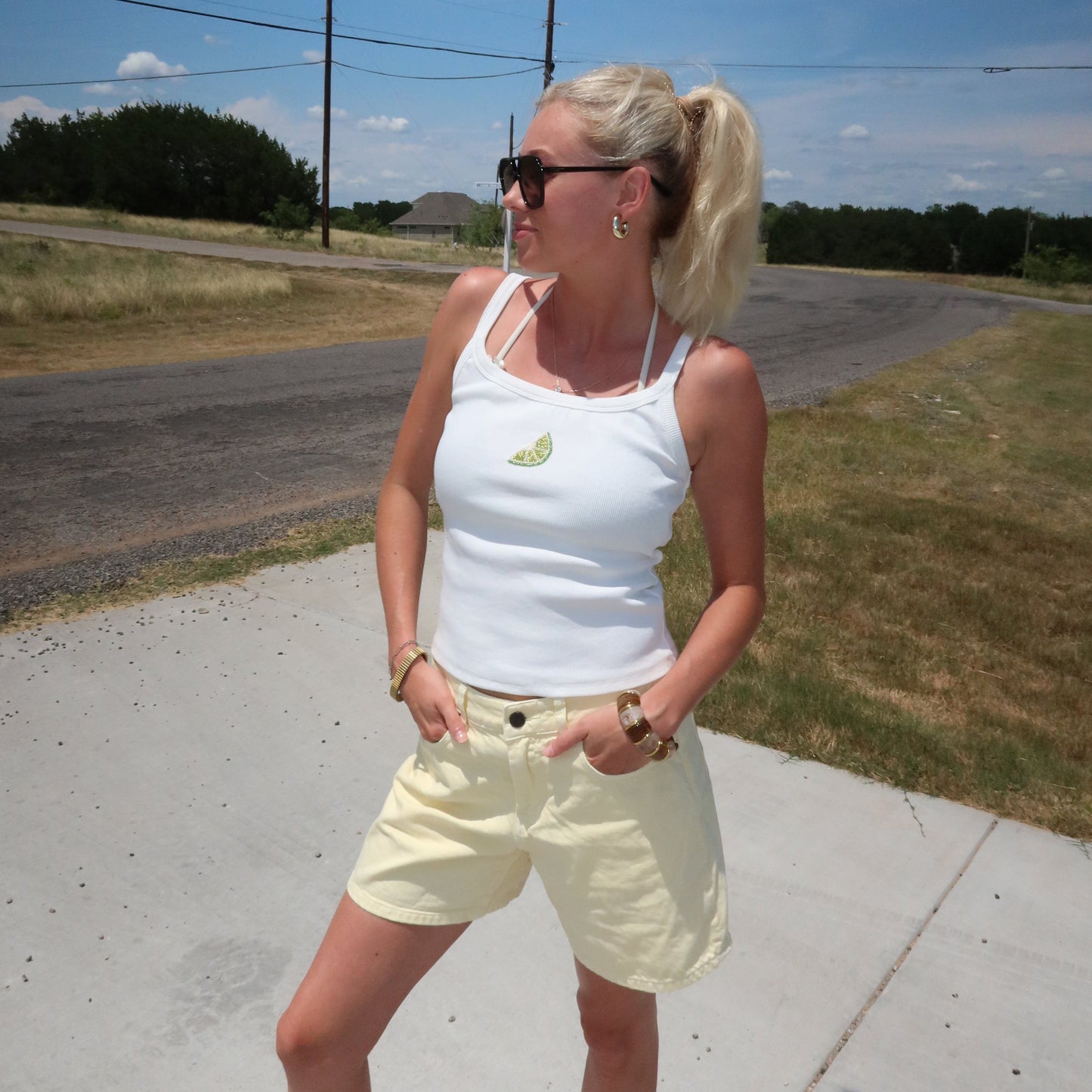 Salty Lime Ribbed Tank Top