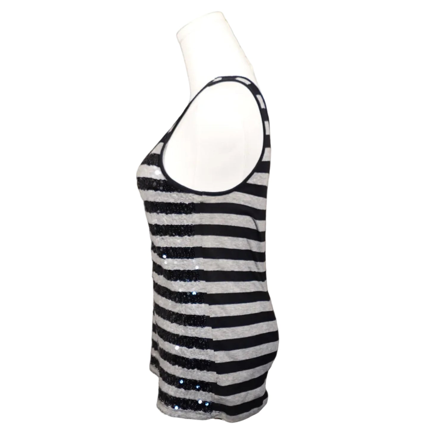 Sequin Stripe Tank Top-M