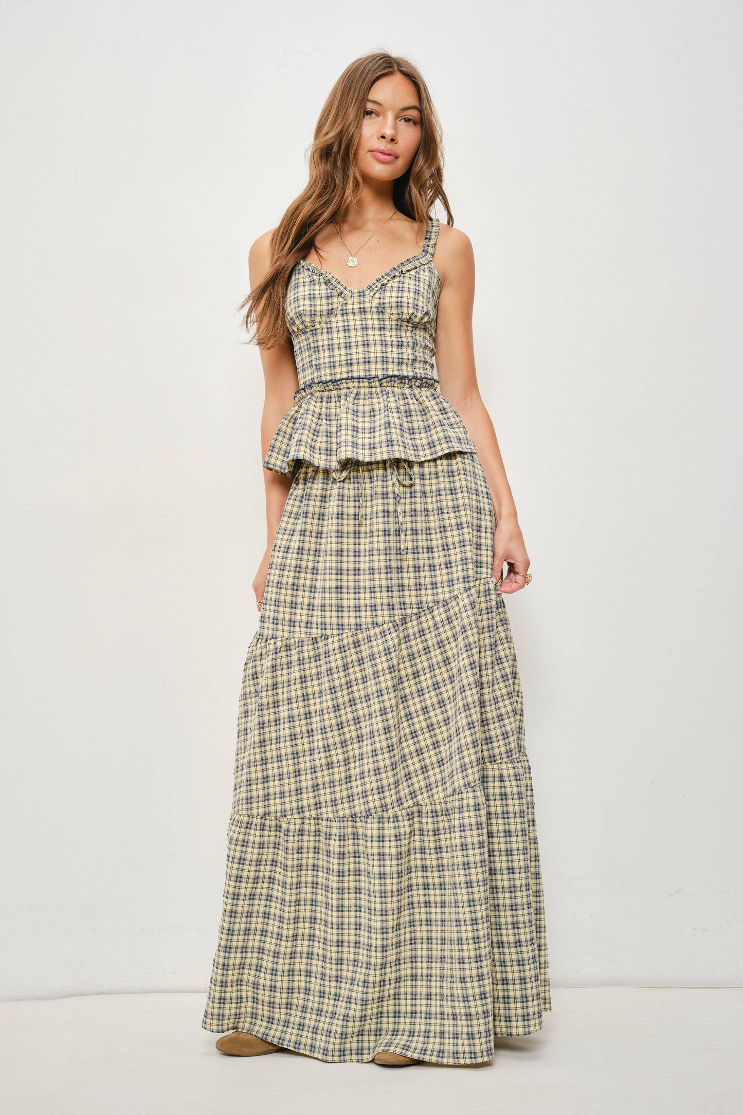 PREORDER Babydoll Plaid Corset Top