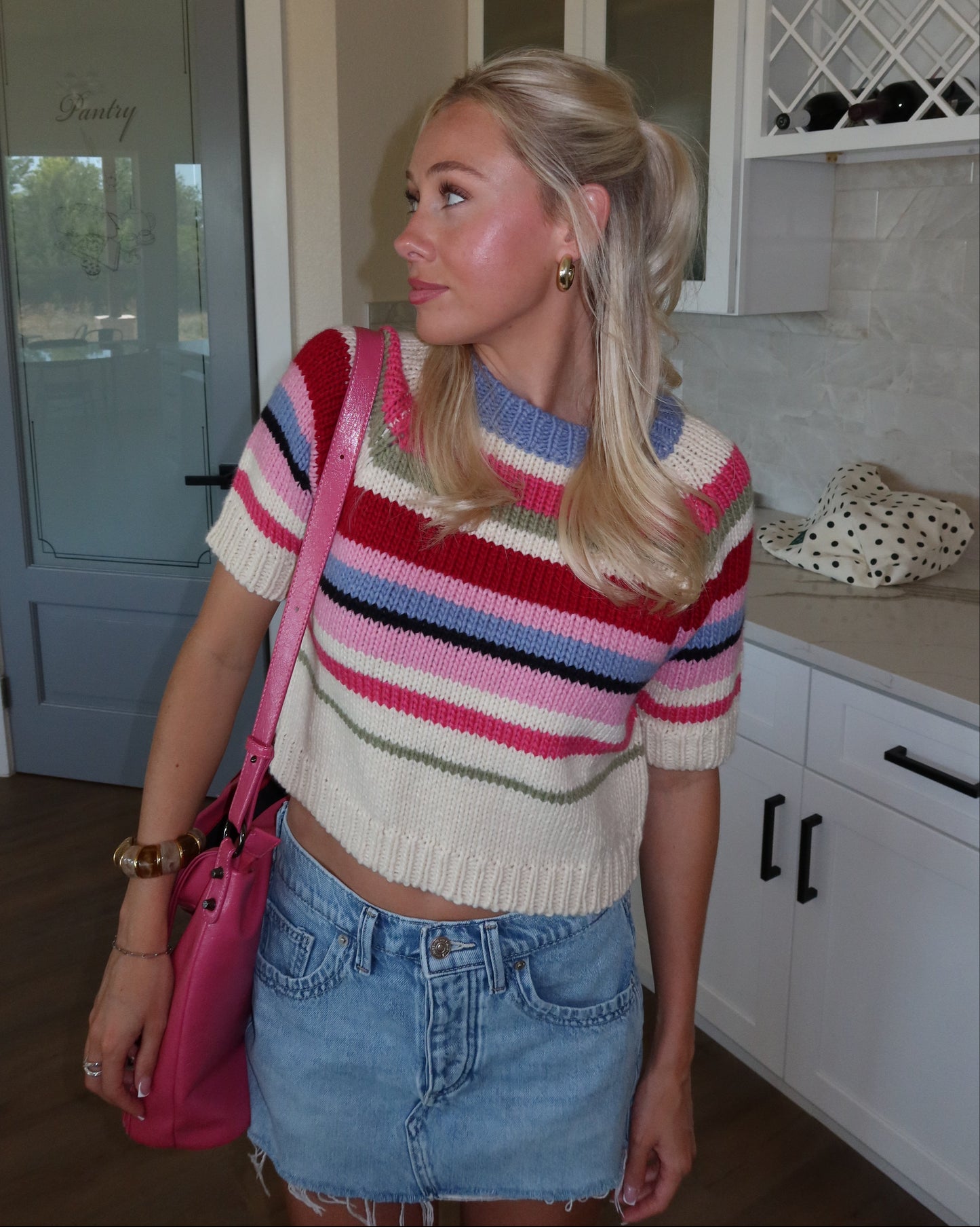 Knit Short Sleeve Sweater