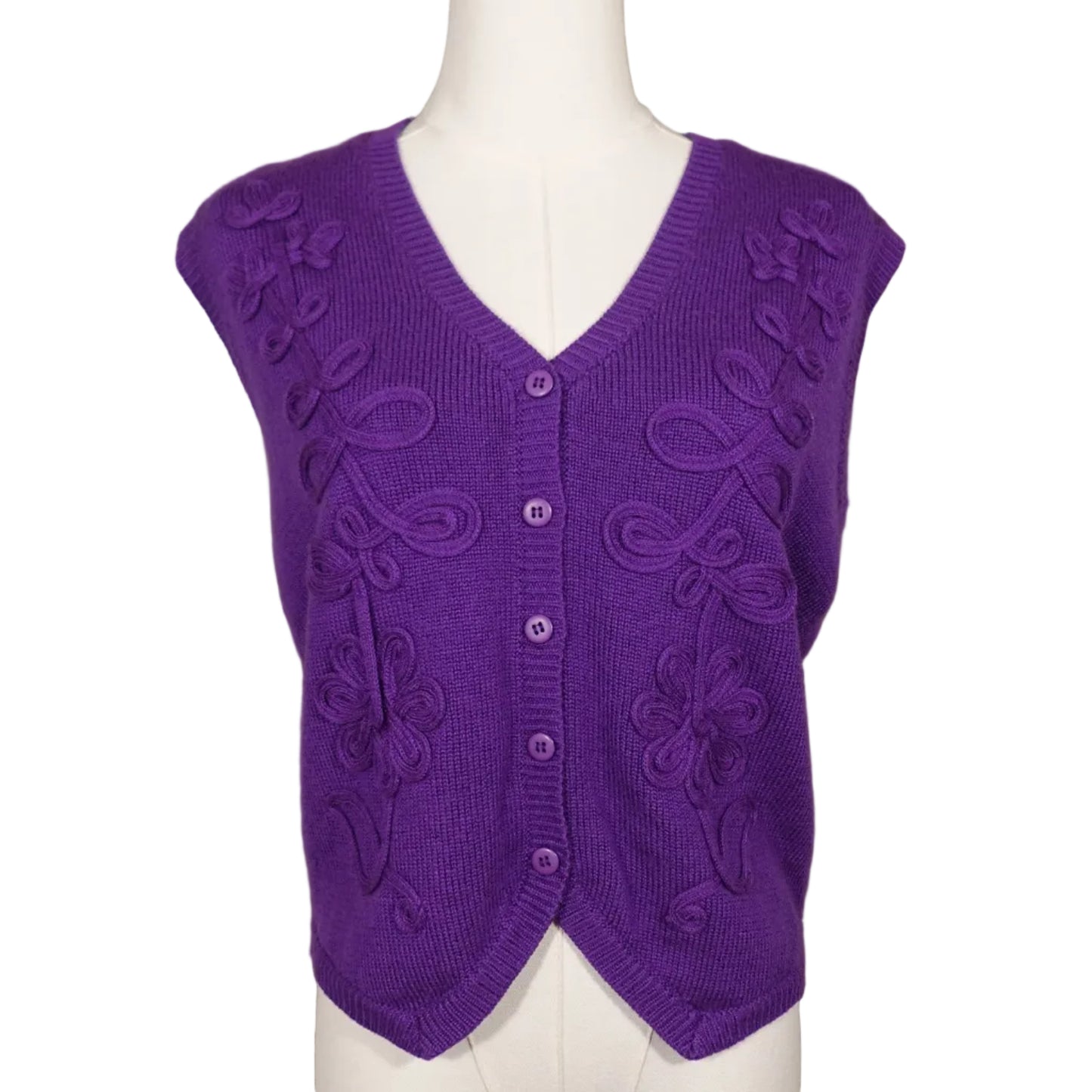 Karen Scott Plum Romance Knit Vest (M)