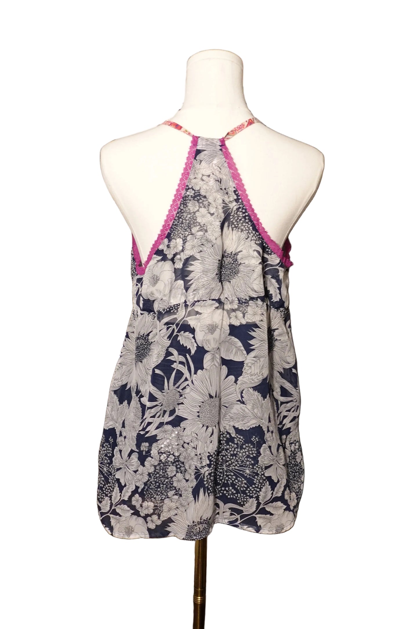 Floral Lace Trim Babydoll Cami (L)