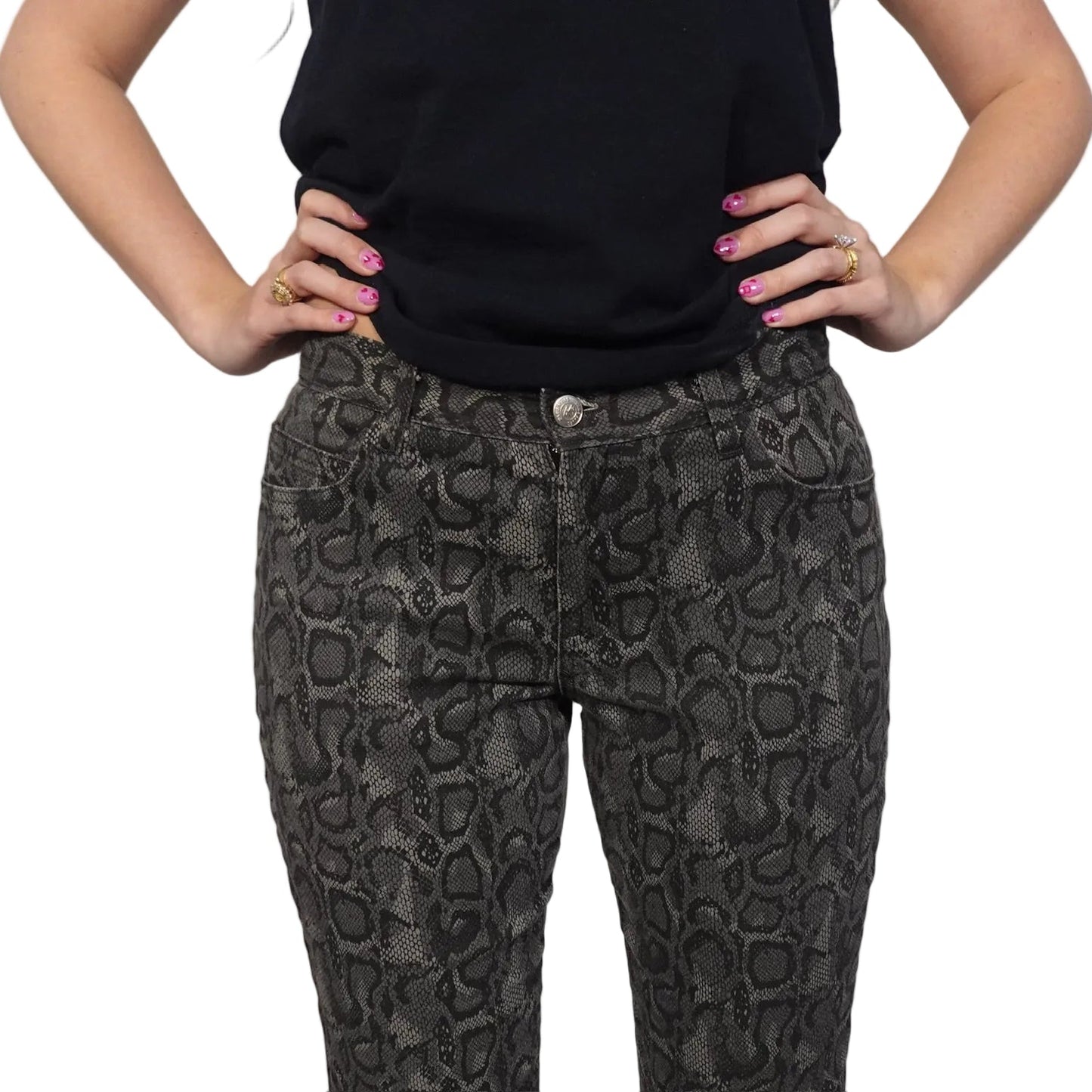 Paris Blues Snake Print Straight-Leg Jeans (9)