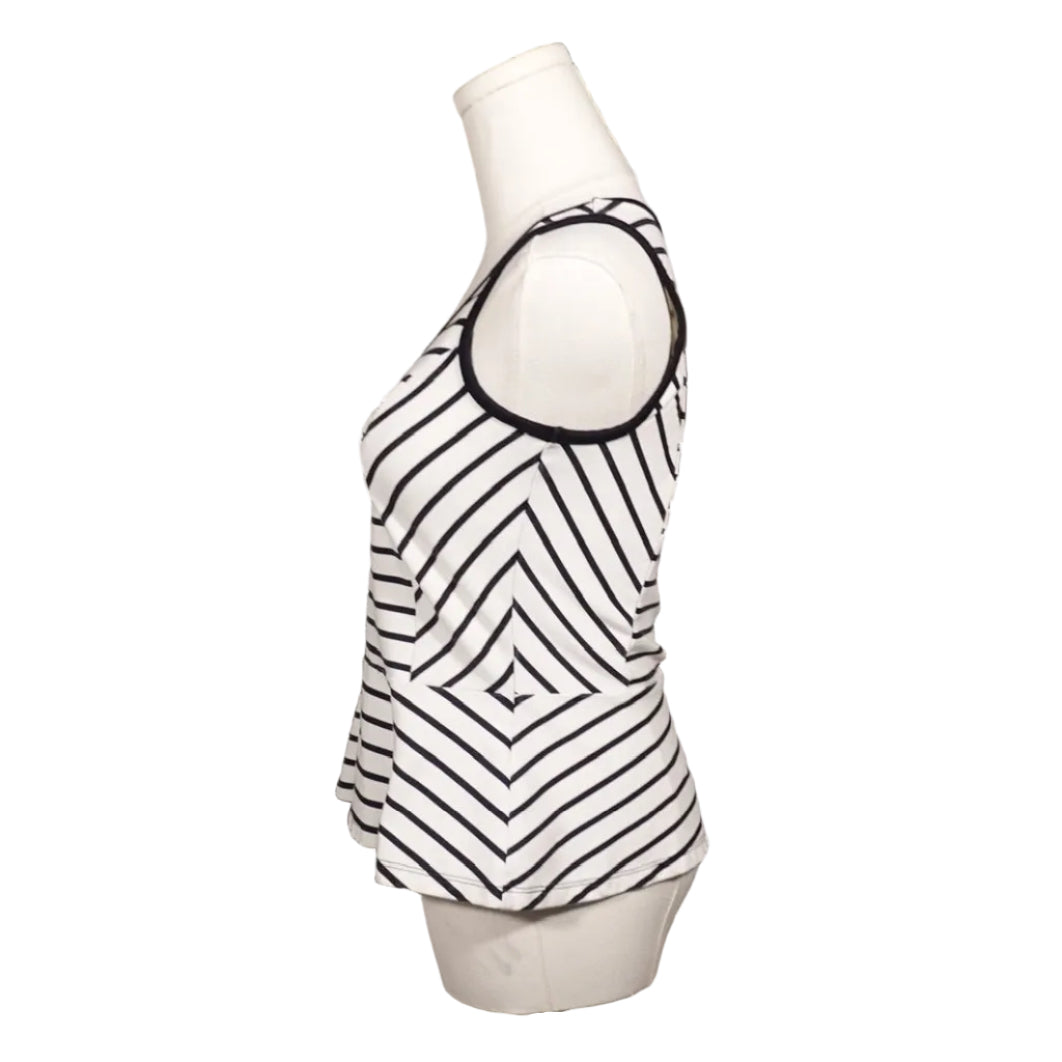 Classic Stripe Peplum Tank-XSP