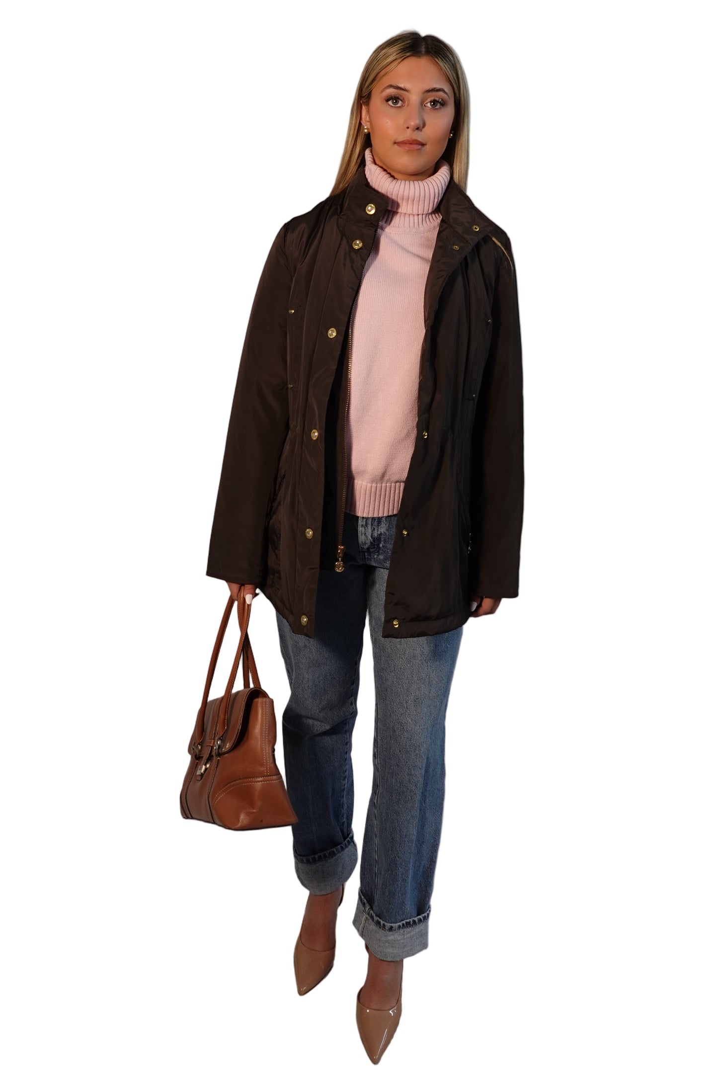 Betsey Johnson Leopard-Lined Parka Jacket-M