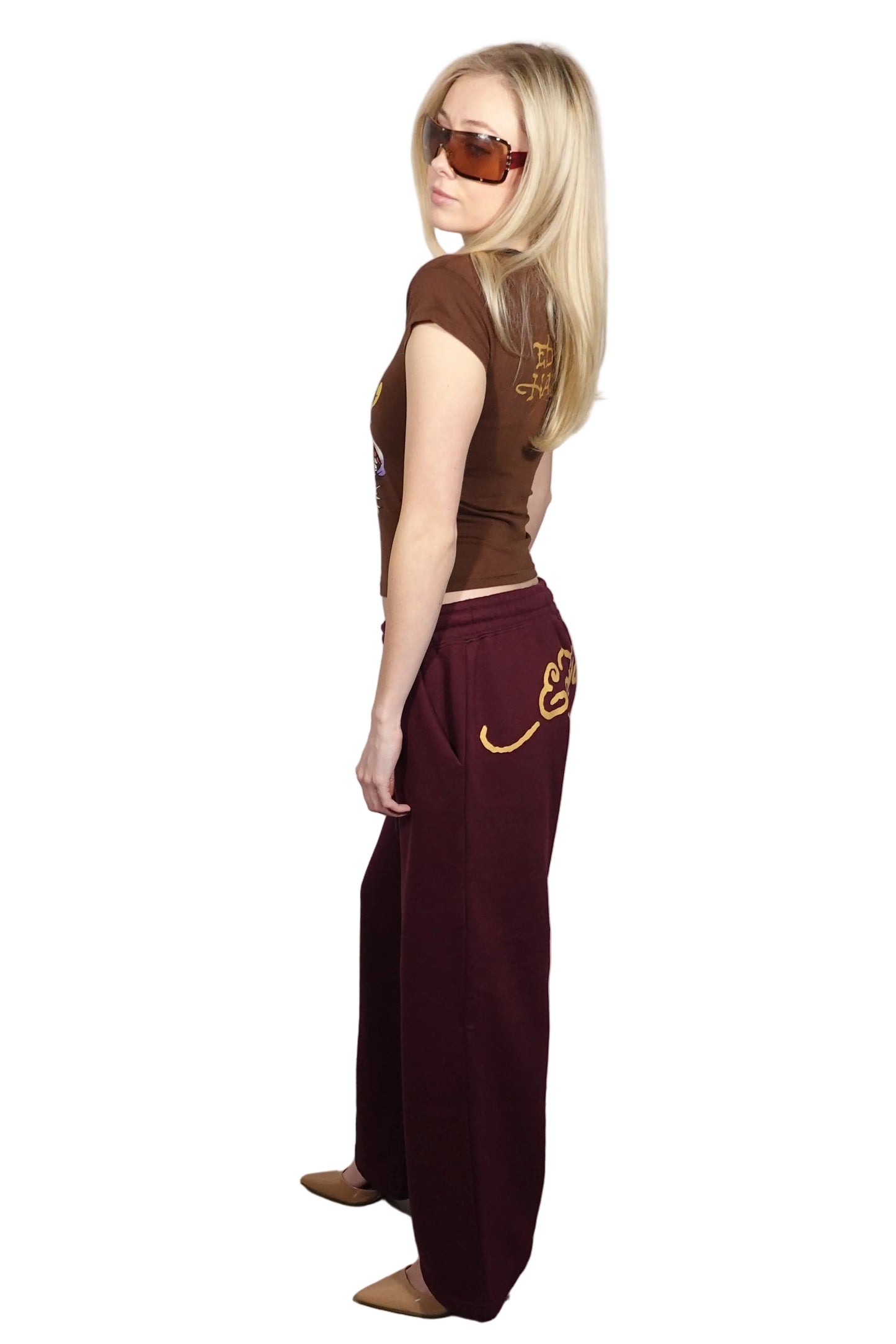 Ed Hardy Burgundy Tiger Sweatpants
