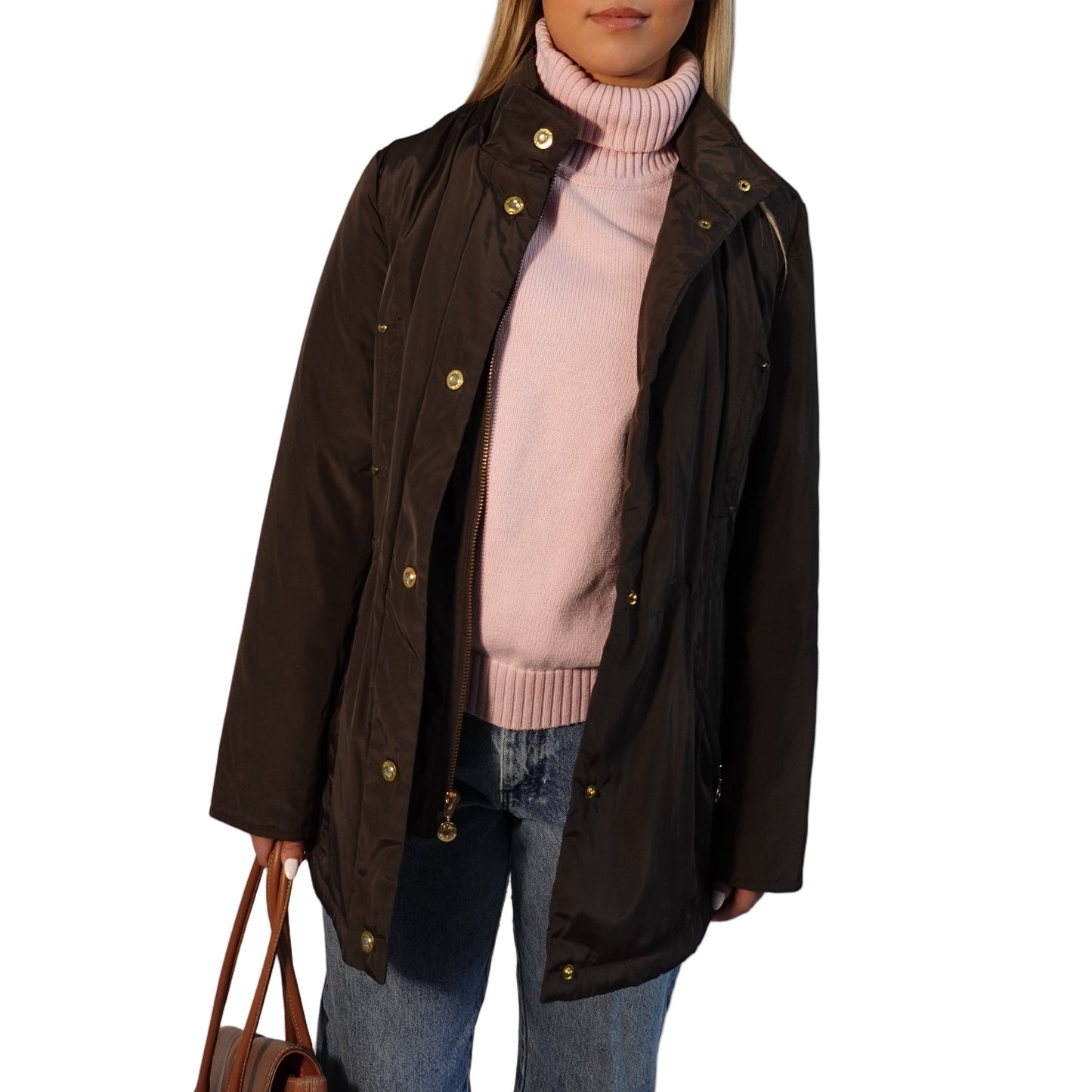 Betsey Johnson Leopard-Lined Parka Jacket-M