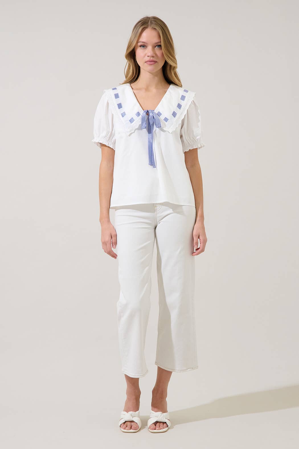 PREORDER Miriam Gingham Sailor Top