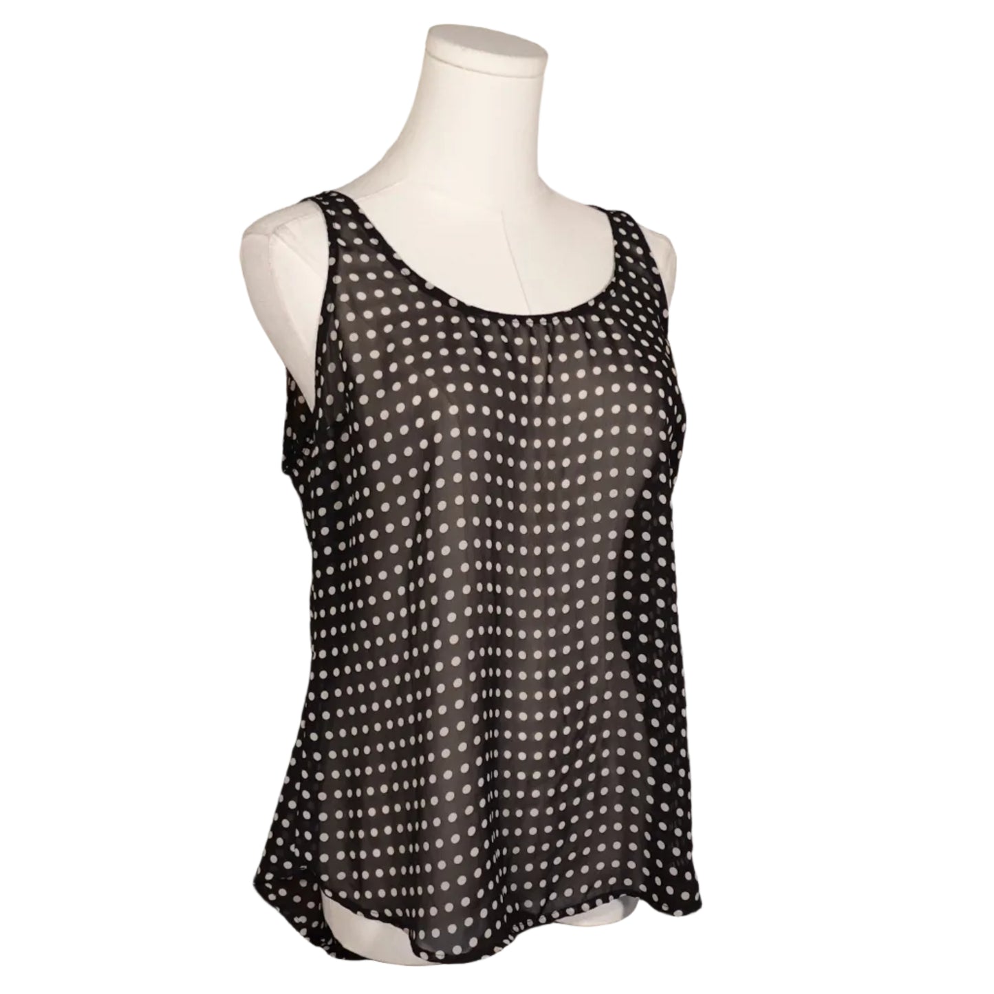 Polka Dot Sheer Tank Top-M