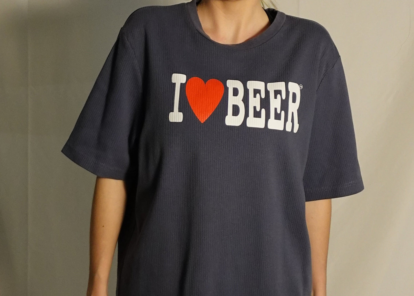 "I ❤️ BEER" Grey/Blue Vintage Tee