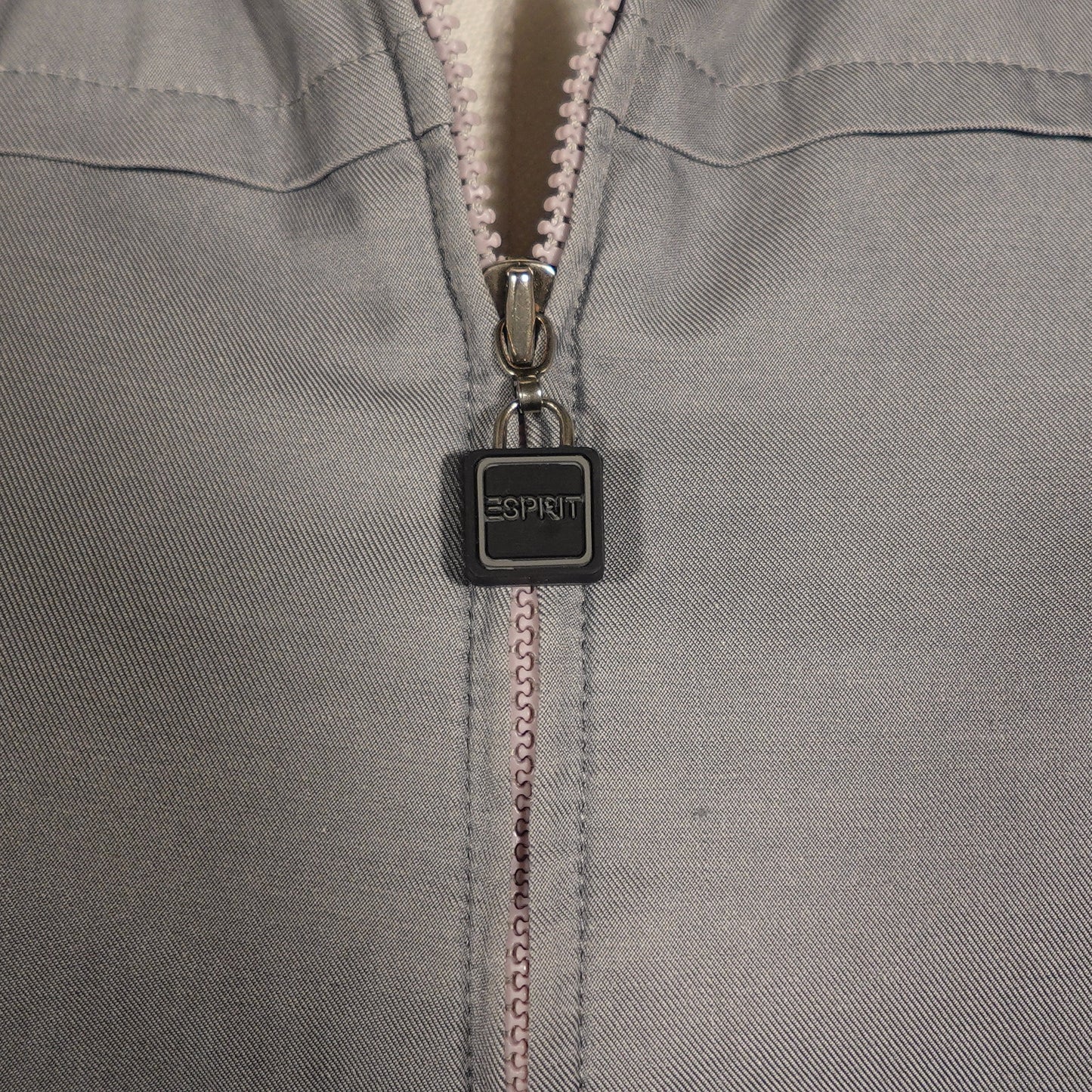 Esprit Vintage Gray Hooded Fleece Vest-S