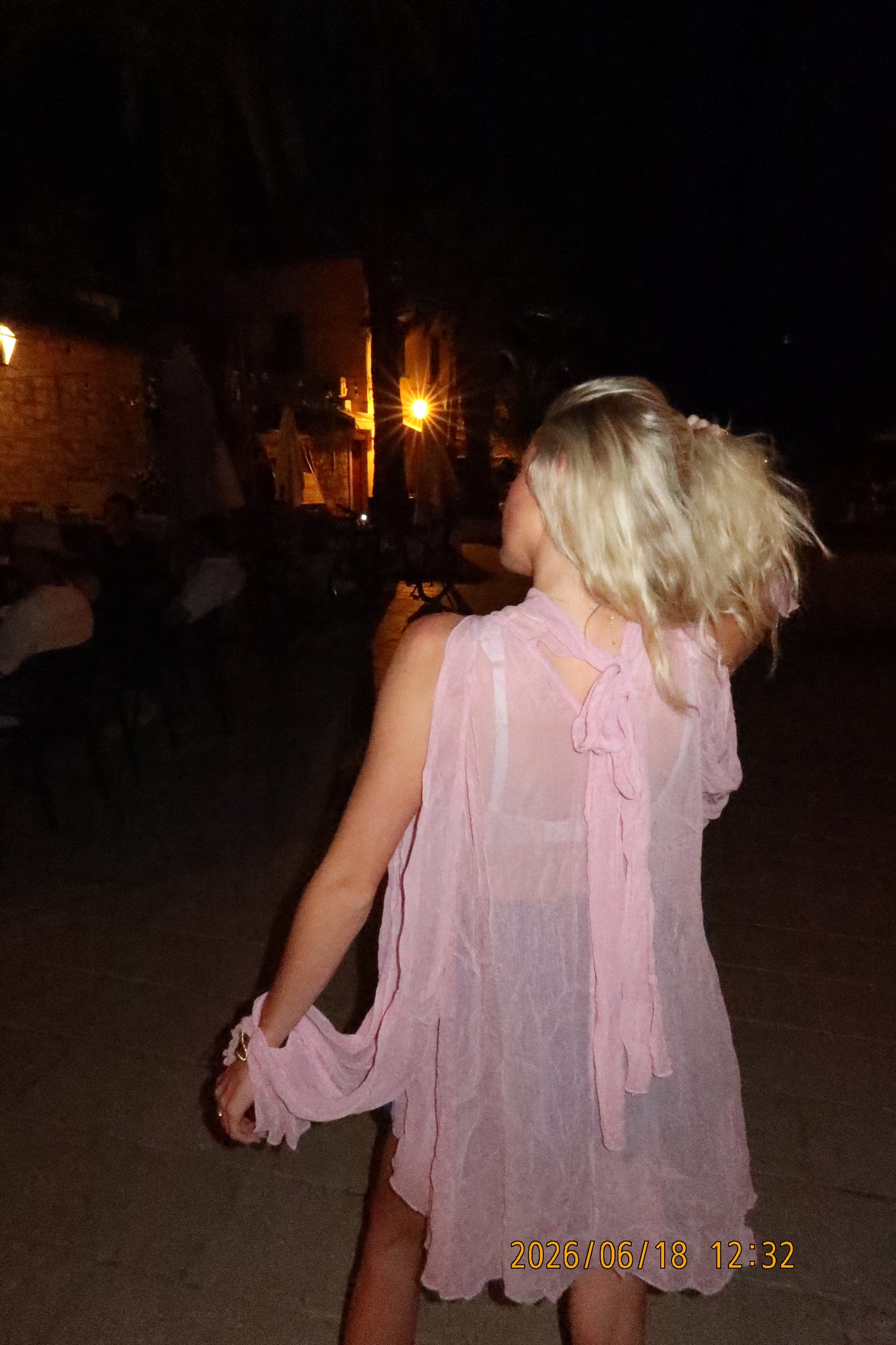 Pink Sheer Tie Top