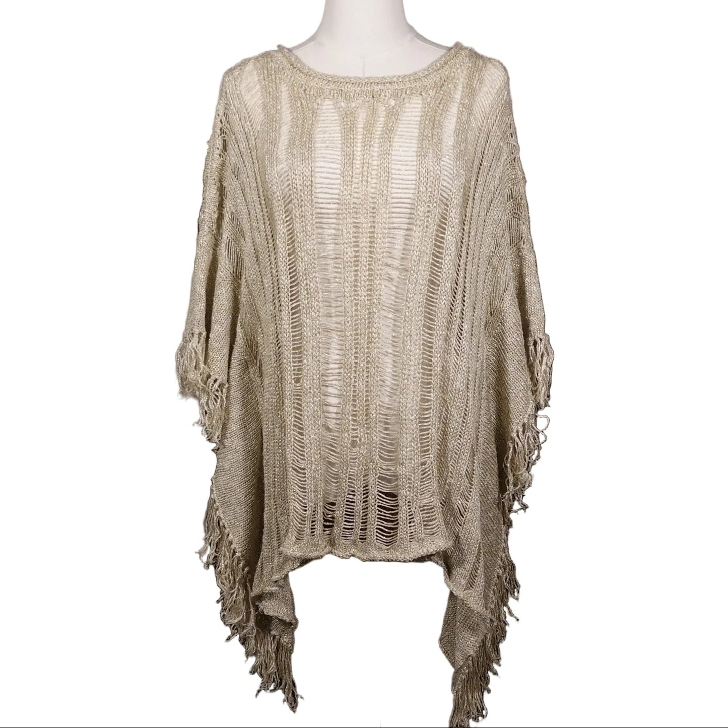 Calypso St. Barth Metallic Knit Poncho-O/S