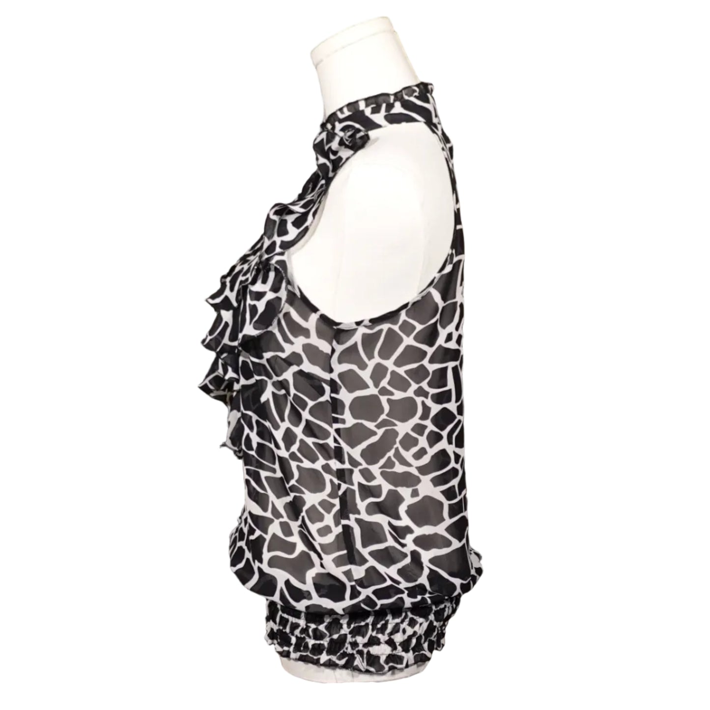 Giraffe Print Chiffon Halter Top-S