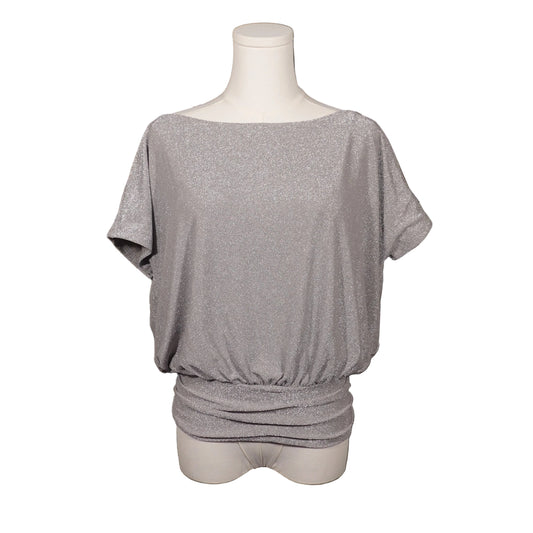 Express Silver Metallic Blouse Top-S