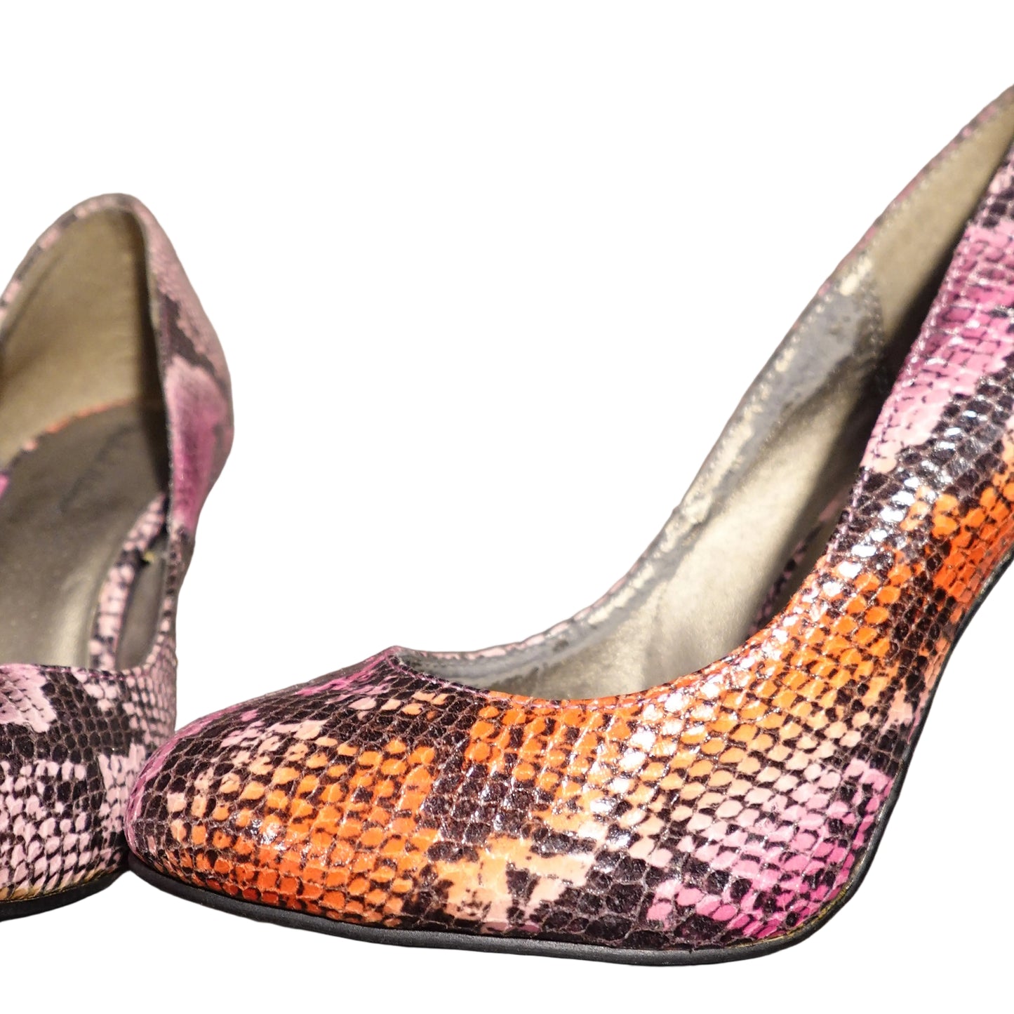 Pink&Orange Snakeskin Stiletto Heels by Michael Antonio-9