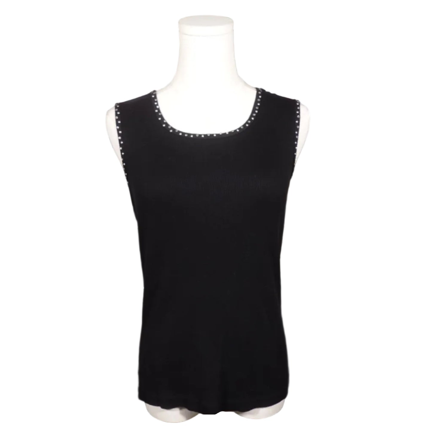 Black Rhinestone Tank-S
