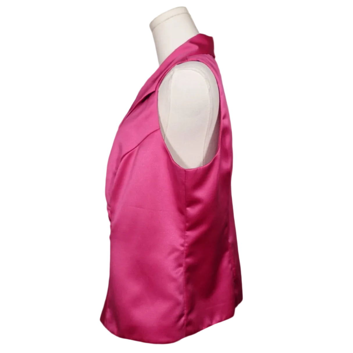 Hot Pink Satin Ruched Vest Top (16)