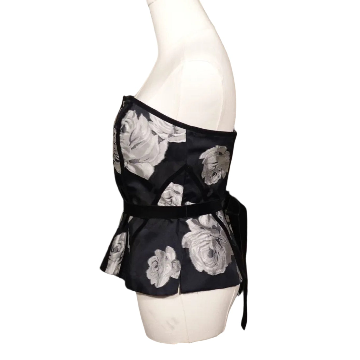 White House Black Market Silver Bloom Corset Top (4)