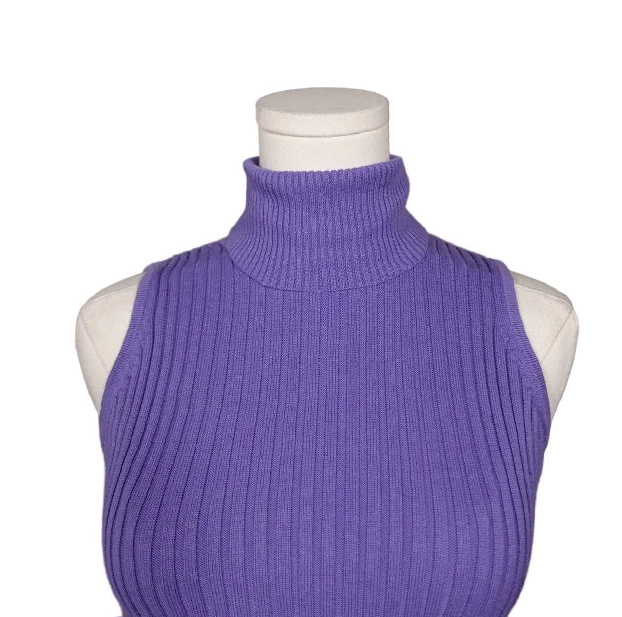 Express Lavender Ribbed Turtleneck Knit Tank (XS)
