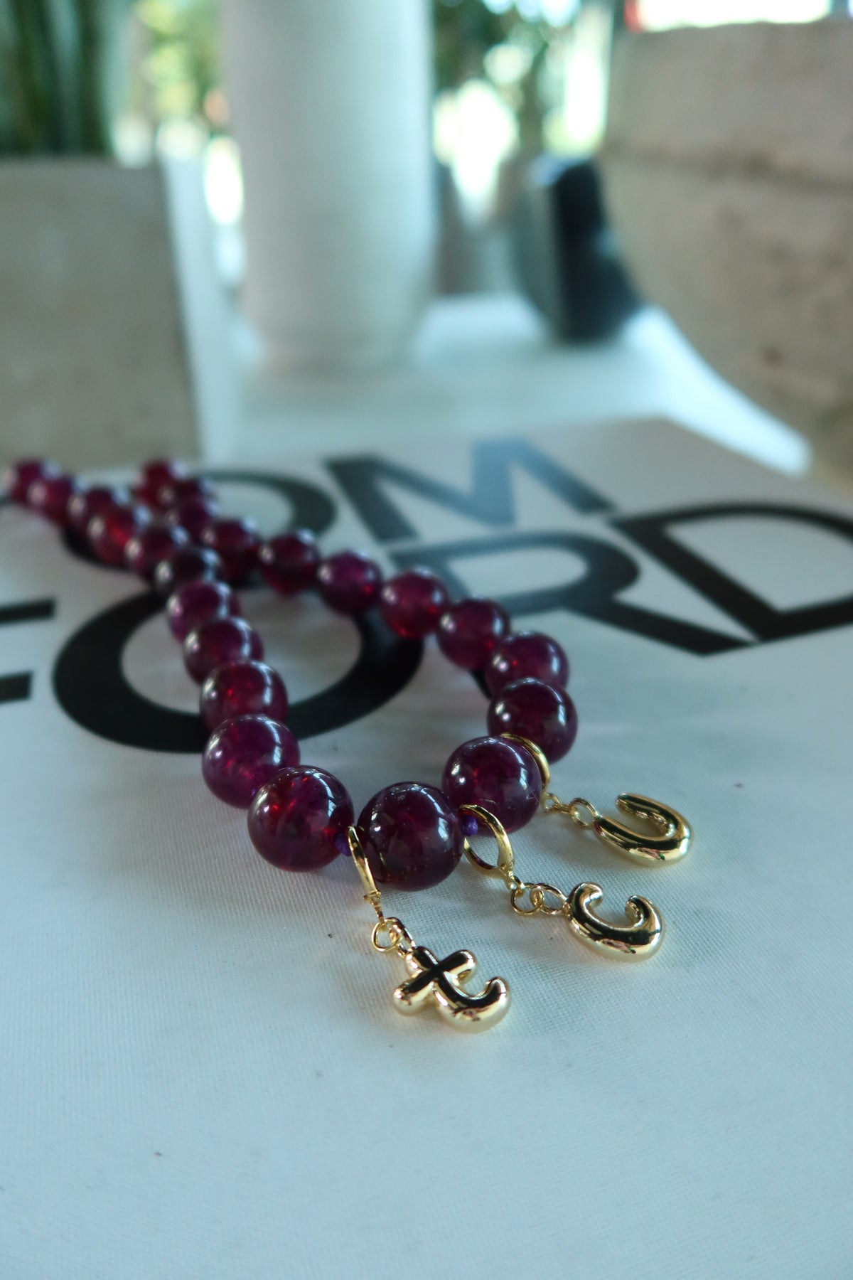 TCU Purple Bubble Beaded Necklace