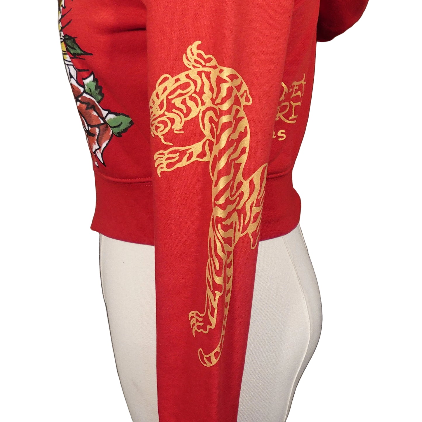 Ed Hardy Tiger and Rose Crop Red Jacket-S
